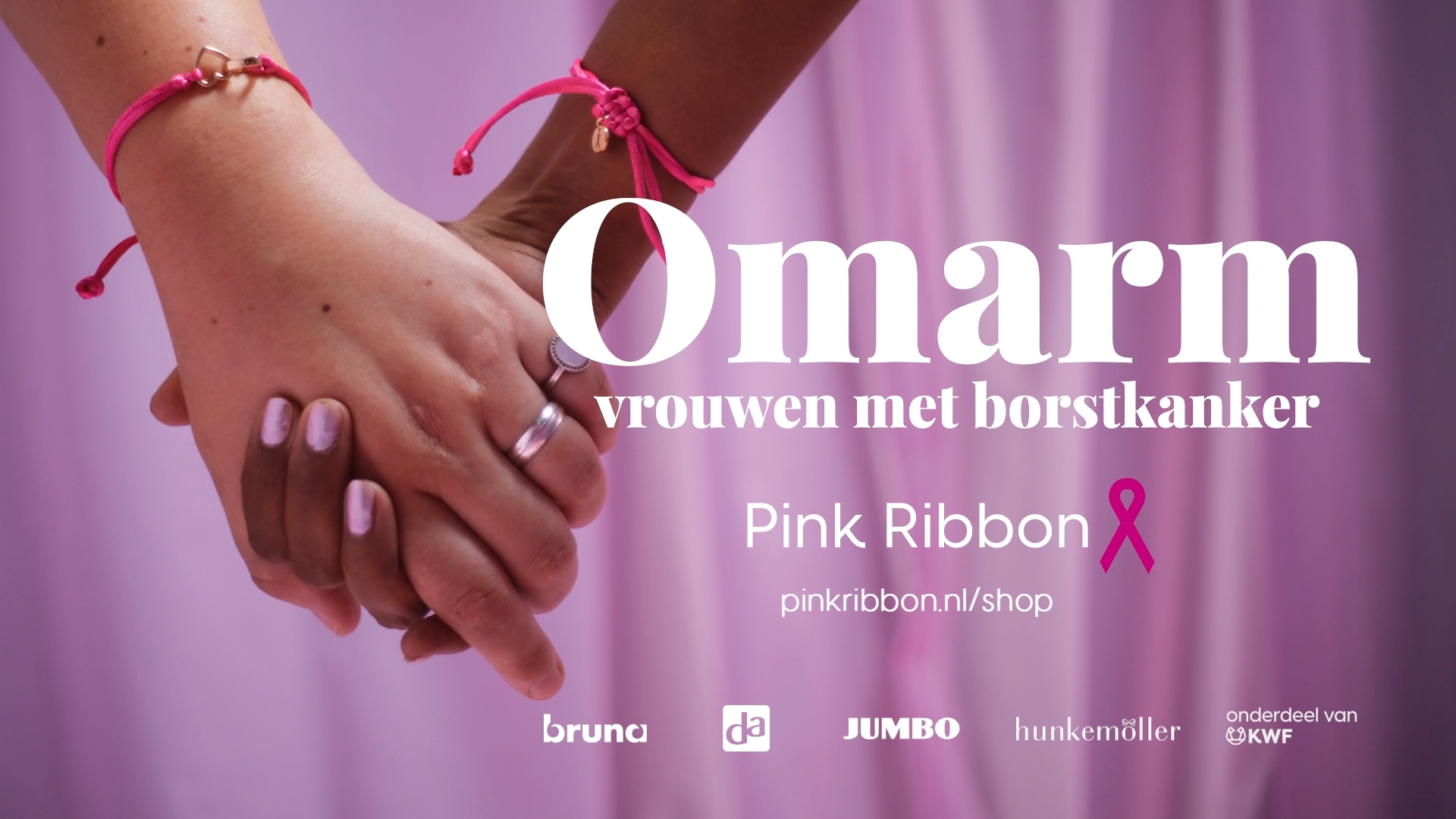 Pink Ribbon - Omarmband